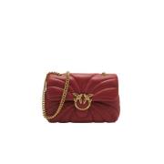 Stijlvolle Leren Tas Pinko , Red , Dames