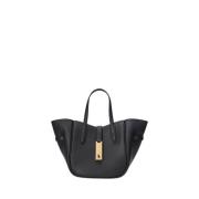 Zwarte leren tas met gouden accenten Ralph Lauren , Black , Dames