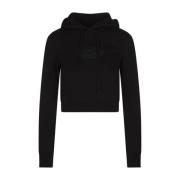 Zwarte Oval D Logo Hoodie Diesel , Black , Dames