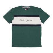 Groene Regular Cut Tee Kleurblok Tommy Hilfiger , Green , Heren