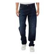 Blue Denim Jeans met Donkere Wasbeurt Armani Exchange , Blue , Heren