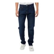 Blue Denim Jeans Regular Fit Armani Exchange , Blue , Heren