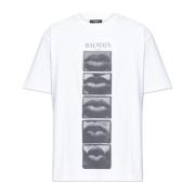 T-shirt met print Balmain , White , Heren