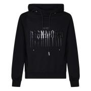 Zwarte Katoenen Hoodie met Voorkant Print John Richmond , Black , Here...