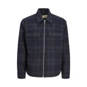 Premium Geruite Jas in Donkerblauw Jack & Jones , Blue , Heren