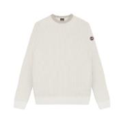 Witte Wol Kasjmier Ronde Hals Sweater Colmar , White , Heren