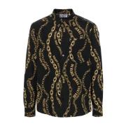 Chain Couture Print Zwarte Overhemd Versace Jeans Couture , Black , He...