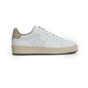 Witte leren sneakers met studs Hogan , White , Dames