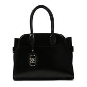 Elegante stijve handtas met handvatten Kazar , Black , Dames