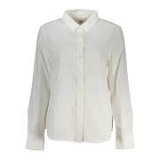 Wit overhemd met lange mouwen geborduurd logo Levi's , White , Dames