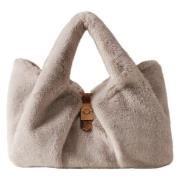 Elegante Shopper met Unieke Details Borbonese , Beige , Dames