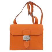 Pre-owned Leather shoulder-bags Hermès Vintage , Orange , Dames