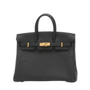 Pre-owned Leather handbags Hermès Vintage , Black , Dames