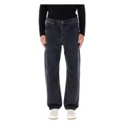 Zwarte Loose Straight Jeans Parijs Saint Laurent , Black , Heren