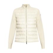 Witte Gewatteerde Gewatteerde Jas Moncler , White , Dames