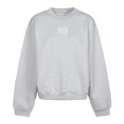 Logo Terry Sweatshirt T by Alexander Wang , Gray , Dames