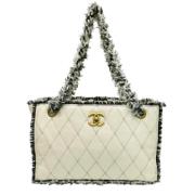 Pre-owned Leather totes Chanel Vintage , White , Dames