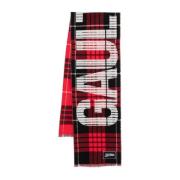 Rood Zwart Wit Tartan Wollen Sjaal Jean Paul Gaultier , Multicolor , D...