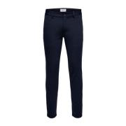 Marineblauwe Stretch Chinos - Donkerblauw Only & Sons , Blue , Heren