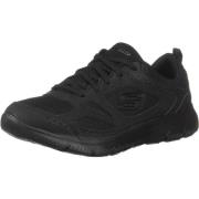 Summit Mesh Leren Sneakers Vetersluiting Platte Skechers , Black , Her...