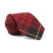 Rood Zwart Tartan Stropdas Alexander McQueen , Red , Heren