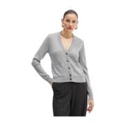 Kasjmier Vest met Hoornknopen Elisabetta Franchi , Gray , Dames