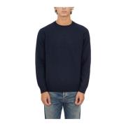 Wollen Crewneck Trui Paolo Pecora , Blue , Heren