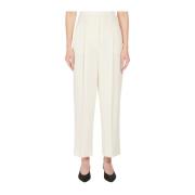 Elegant Straight Leg Trousers Max Mara Weekend , Beige , Dames