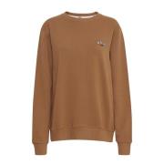 Karamel Sweatshirt met Geborduurd Detail Ball , Brown , Dames