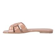 Leather sandals Saint Laurent , Beige , Dames