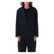 Donkerblauwe Wollen Blazer Studio Nicholson , Blue , Heren