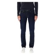 Slim Fit Donker Indigo Denim Jeans Emporio Armani , Blue , Heren