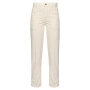 Fluwelen Chinos met Maxi Zakken Pinko , White , Dames