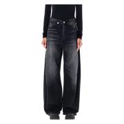 Hoge taille Zwarte Wijde Jeans Junya Watanabe , Black , Dames