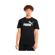 Ess Logo Tee Lichtgewicht Katoenen T-shirt Puma , Black , Heren