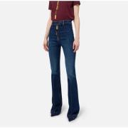 Wijd uitlopende katoenen stretch jeans met rits Elisabetta Franchi , B...