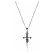 Mens Silver Large Sword Necklace Nialaya , Gray , Heren