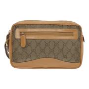 Pre-owned Canvas clutches Gucci Vintage , Beige , Dames