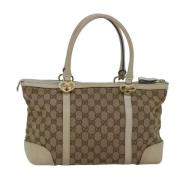 Pre-owned Canvas totes Gucci Vintage , Beige , Dames