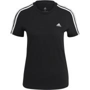 Ademend Katoen Slim 3-Stripes T-shirt Adidas , Black , Dames