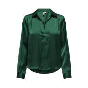 Groene V-hals Blouse Zora Only , Green , Dames