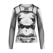 Kant Gestreepte Top Zwart Grijs Wit Jean Paul Gaultier , Multicolor , ...