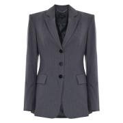 Elegant Pinstriped Jacket with Lapel Collar Kocca , Multicolor , Dames