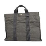 Pre-owned Canvas shoulder-bags Hermès Vintage , Gray , Dames