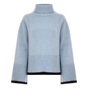 Polo Neck Jumper met wijde mouwen Kocca , Blue , Dames