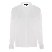 Elegante Shirt met Gerimpelde Schouders Kocca , White , Dames