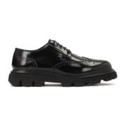 Zwarte leren brogues vrijetijdsschoenen Kazar Studio , Black , Heren