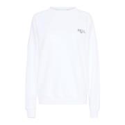 Grafische Print Sweatshirt Bright White Ball , White , Dames