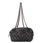 Pre-owned Leather chanel-bags Chanel Vintage , Gray , Dames