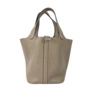 Pre-owned Leather handbags Hermès Vintage , Gray , Dames